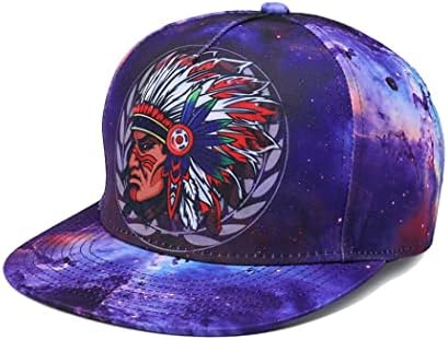 Quanhaigou galaxy snapback chapéu para homens mulheres, estilo de hip hop colorido chapéus lisos lisos