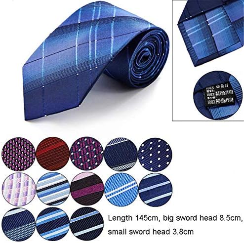 Andongnywell Men's Silk Tie Jacquard Tecida Pescoço Ties Buscy Batchties para presente de escritório de festas