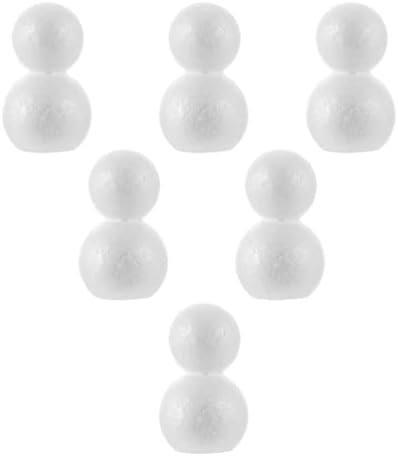 Bolas de espuma artesanal de Toyvian 6pcs Artesanato de Natal Branco Branco de Snowman em branco Moldões de espuma