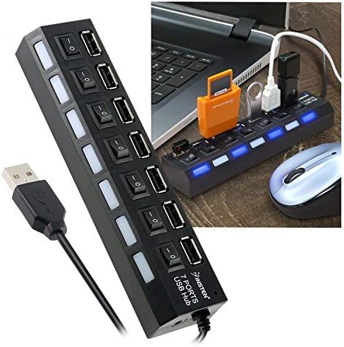 Switch de compartilhamento USB 2.0 de alta velocidade de 7 portas para laptop para PC