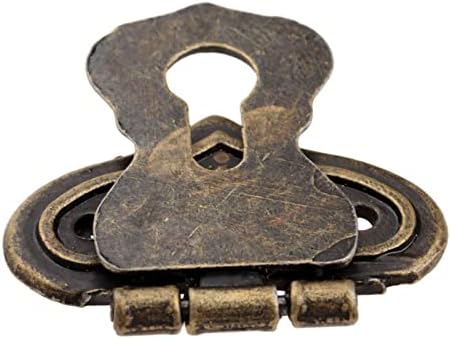Liruxun 1pc Lock Hasp Hook Metal 5 Parafusos Bronze antigo 63x47mm Caixa de madeira decorativa Caixa de madeira Padlock de peito hardware de ferro vintage