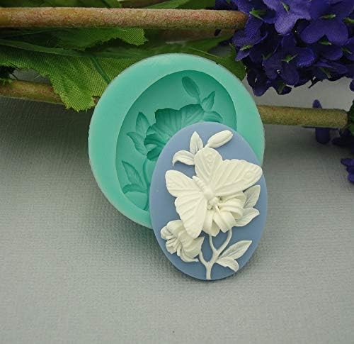 As descobertas param a marca de silicone Butterfly em Lily Flower Cameo flexível para artesanato, jóias,