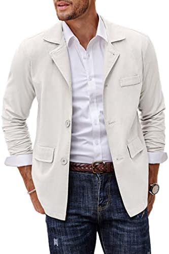 Coofandy Men's Linen Cotton Casual Suits Jackets Blazer