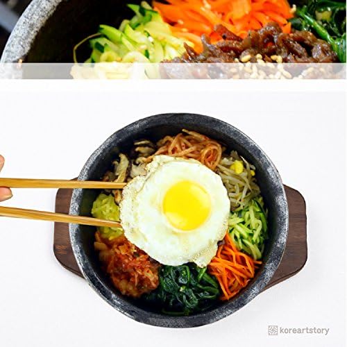KoryArtStory Dolsot-Bibimbap Stone Bowls de 32 onças de sopa coreana e comida