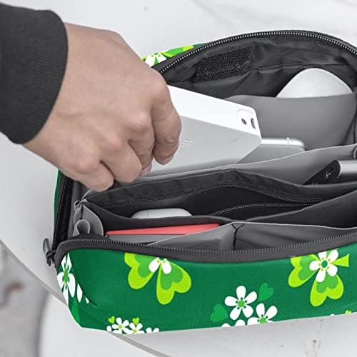 Carteira de bolsa de bolsa de viagem de caixa de transporte de estojo de transporte de caixa USB Acessório de bolso, Flor Verde do Dia de São Patrício