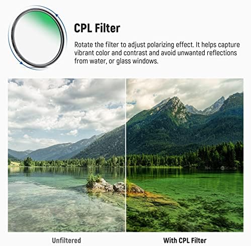 Kit de filtro de lente NEEWER 46mm ND8 ND64 CPL Filtro de filtro ， densidade neutra+kit de filtro de polarizador circular com 30 camadas de revestimento nano/repelente de vidro óptico/água HD/resistente a riscos/Ultra Slim/Filtro