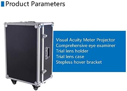 Optometria abrangente portátil, tabela de optometria abrangente com lentes de teste com caixa externa de alumínio