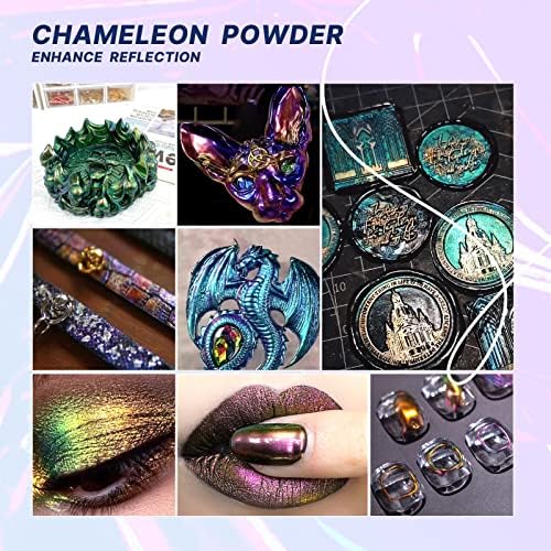 Chameleon Mica Powder, 6 cores x 5g MICA PODENTES MICA PODENTES PARA RESIMAÇÃO DE EPOXY, Pigmentos Glitter Lightwish