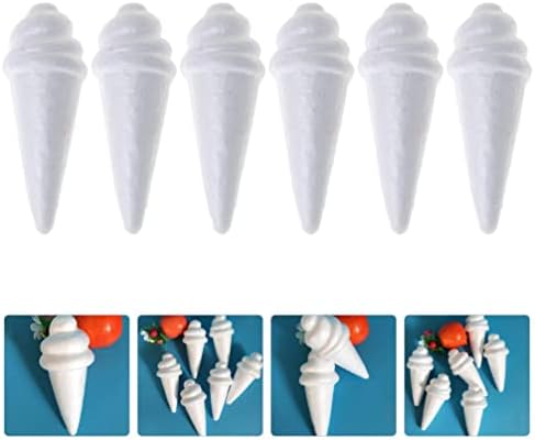 Angueradamente 6pcs Formas de espuma branca para artesanato Modelos de espuma de forma de sorvete