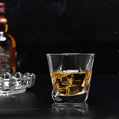 Kanars Rocks Whisky Glass, óculos antiquados de cristal conjunto de 4 na caixa de presente para papai, copos de capoeira de 7 oz de 7 oz para vodka de tequila scotch rum rum