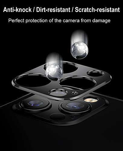Protetor de lente da câmera de pacote ASONCE 3 para iPhone 12 Pro Max 6.7 , capa de câmera de capa de metal, protetor de tela de lente de vidro transparente HD [anti-arranhão, não afeta as fotos noturnas]