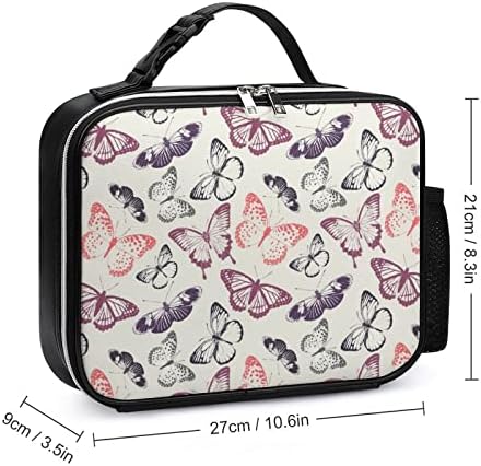 Retro Butterfly Pattern1 Funny Isolle Lunch Box Saco de Tote Limpa Defesa para Picnic Travel Office