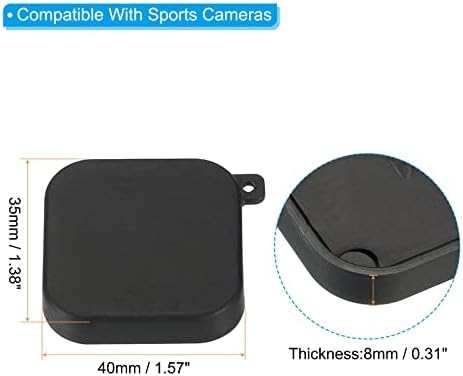 Patikil 40 x 35 x 8mm Câmera de lente de câmera de ação, 4 Pacote de lente plástica capa protetora Caso de arranhões Acessórios para câmera para lentes de câmera esportiva, preto