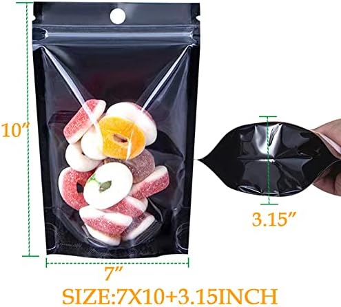 Sacos Mylar pretos de 200pcs para armazenamento de alimentos sacos de embalagem para pequenas empresas que