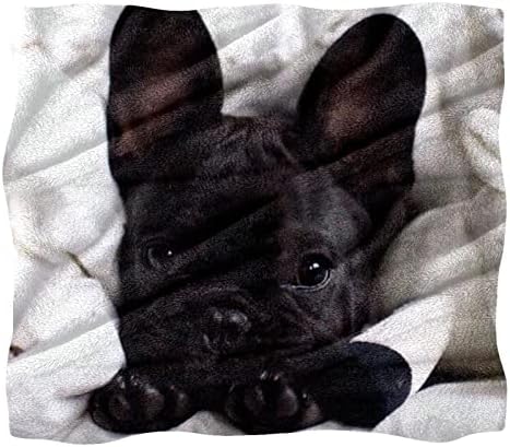 Cobertor macio, cobertor de soneca, cobertores macios e macios e macios, animal de estimação preto para cachorro
