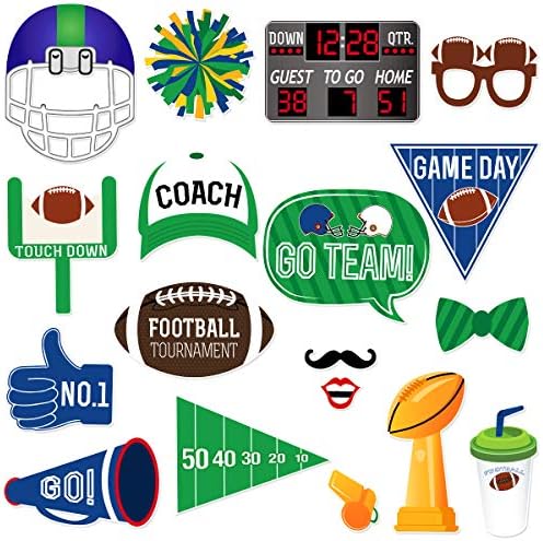 Luoem 18pcs Super Bowl Booth Props Futebol Booth Props Decorações criativas de festa esportiva