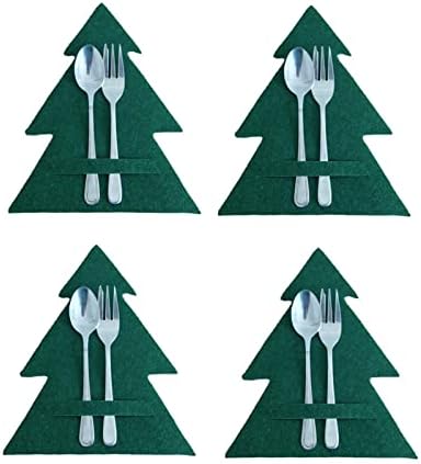 Coisas de casa para cozinha bolsa de talheres de Natal | 4 peças/conjunto árvore de Natal