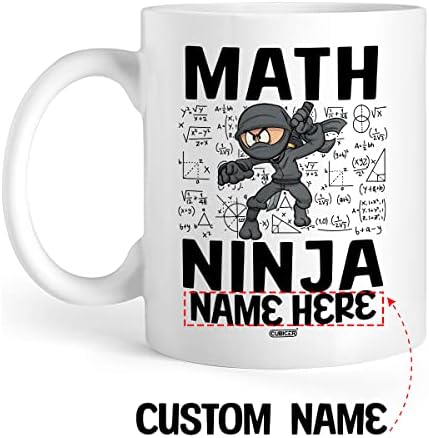 Cubicer Casa de café personalizada Copo ninja de matemática para meninos adultos homens adolescentes
