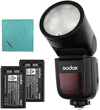Câmera GODOX V1N Compatível com Nikon D5300 D750 D850 D7100 Z7CAMERAS CAMcorder para fotografia de estúdio com 2pcs Godox VB26 Li-Ion 2600mAh baterias