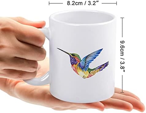 Hummingbird Tattoo Imprimir caneca caça de café Cerâmica Cup de chá engraçado com design de logotipo para o escritório em casa homens - 11 onças brancas