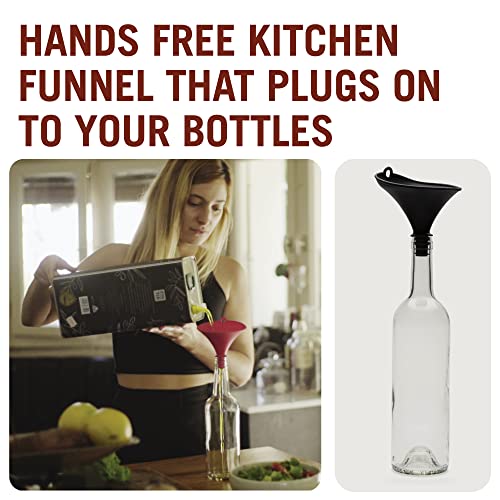 Funil de silicone para o preenchimento gratuito de garrafas e recipientes/uso na cozinha e em torno da