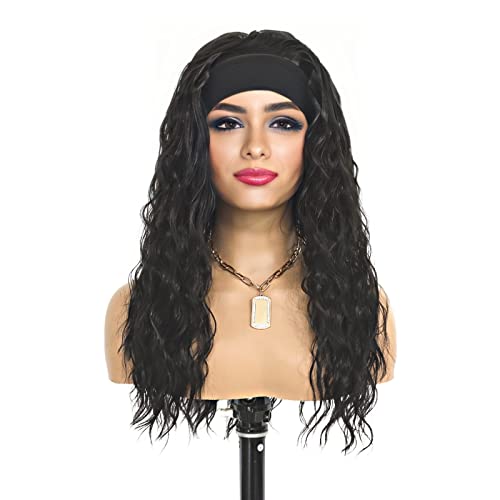 Sallywell Wig Machine Curly Machine fez a peruca da cabeça molhada e ondulada perucas para mulheres negras com fita de cabeça preta preta preta preta meia peruca de 150% para uso diário