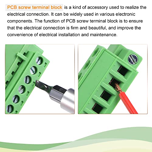 Meccanixity PCB Montagem de parafuso Terminal Bloco de 5,08 mm 14 pinos 10a plug-in reto para eletricidade, instrumentos 5 conjuntos