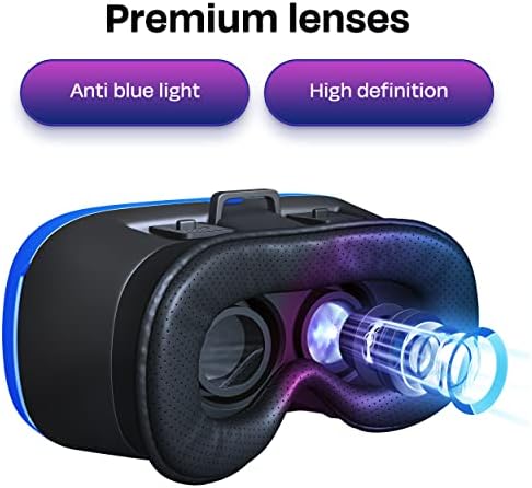 Fone de ouvido VR Compatível com iPhone e Android Phone - Óculos de realidade virtual universal - óculos macios e confortáveis ​​3D VR