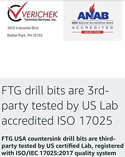FTG USA Wood Countersink Drill Bit Bit Set 6 Tamanhos Definir Bits de Drill de Blocos M2 HSS M2, Mudança rápida