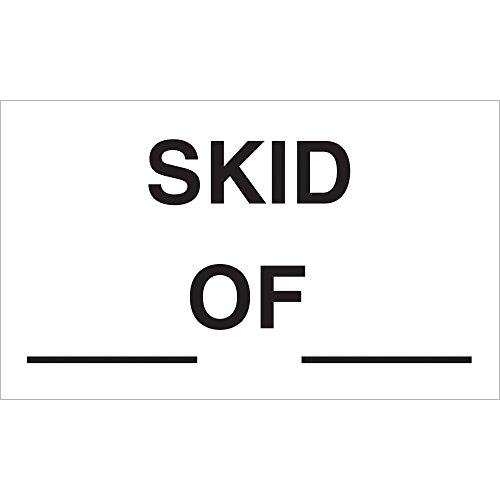 Etiquetas de fita Logic®, skid_ de_ , 3 x 5 , preto/branco, 500/roll