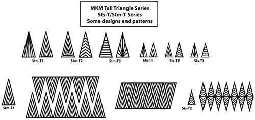 Mkm Pottery Tools Stamps 4 Clay Medium Triângulo decorativo Triângulo para argila