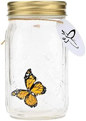 Butterfly em uma jarra de vidro, hsxxf lâmpada de lâmpada LED animada borboleta em uma jarra para ativar a decoração de presentes