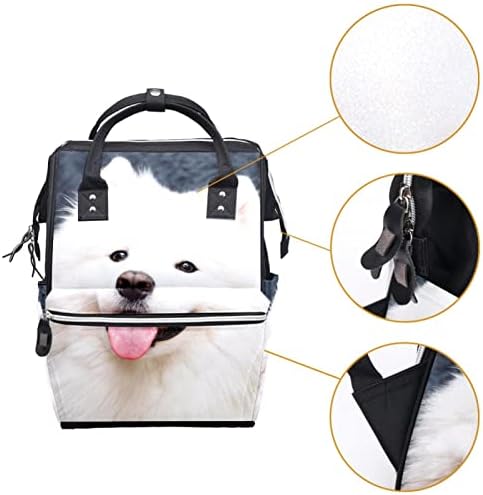Mochila VBFOFBV Backpack, Mochila Multifuncional de Viagem Grande, Animal Samoyed Pet Dog Animal
