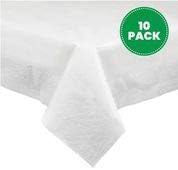 Plasticpro Disponível 3 papel e toalha de mesa de plástico absorvente, impermeável e branco Tampa de mesa branca para tabelas de retângulo Caixa de 6 a 8 pés Tamanho: 54 '' x 108 '' Pacote de 10