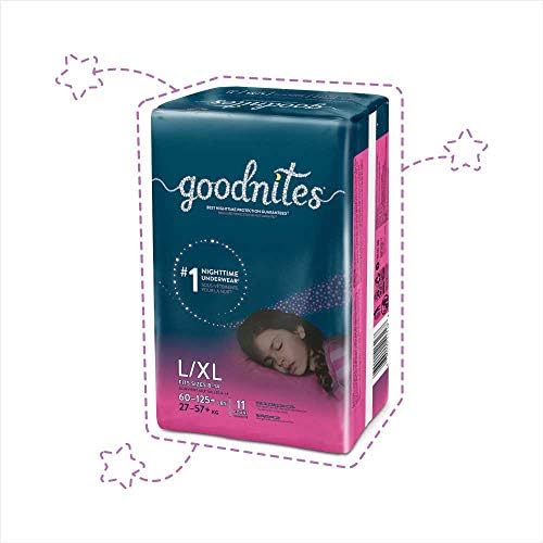 Goodnites, roupas íntimas de largura de meninas, L/XL, 11 CT