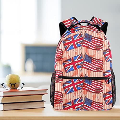 Inglaterra bandeira e bandeira americana mochilas meninos livros escolares da bolsa de viagem viagens de