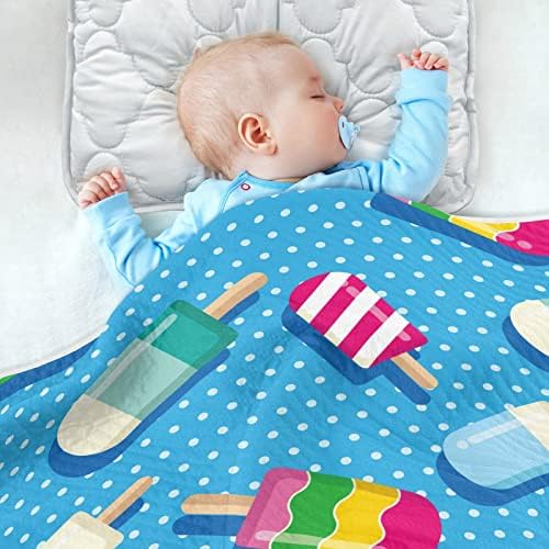 Cobertor cobertor de picolé de picolé de picolé de algodão para bebês, recebendo cobertor, cobertor leve e macio
