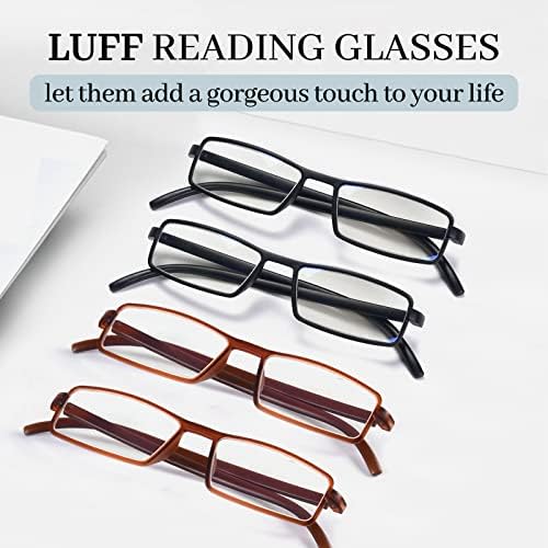 Óculos de leitura de bloqueio de luz azul Luff-óculos de prescrição de 4pcs para mulheres