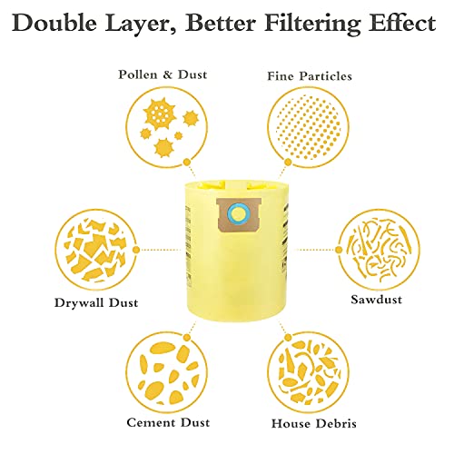 3 Sacos de filtro de coleta descartável de embalagem compatíveis com lojas-VAC 9066200 10-14 GALLON