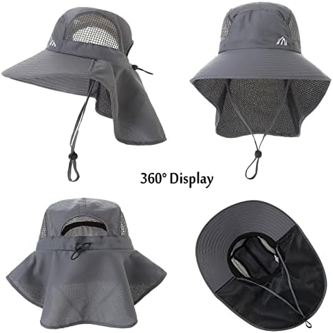 Sun Hat Hat Womens Proteção UV Chapéu de pesca dobrável Hat de caminhada a água Mulheres largas chapéu de jardinagem com retalho no pescoço