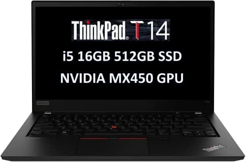 Lenovo ThinkPad T14 Gen 2 14 Laptop de negócios de FHD de 10 hr Lapto da bateria, webcam, Thunderbolt