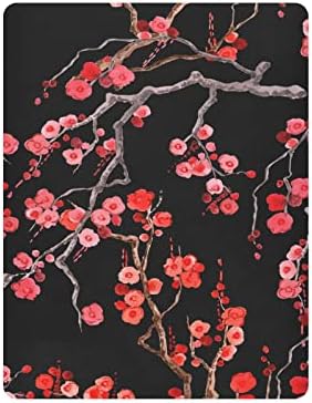 Alaza Sakura Cherry Blossom Flower Floral Crib Sheets Coloque Bassinet Sheet para meninos bebês crianças pequenas, mini tamanho 39 x 27 polegadas