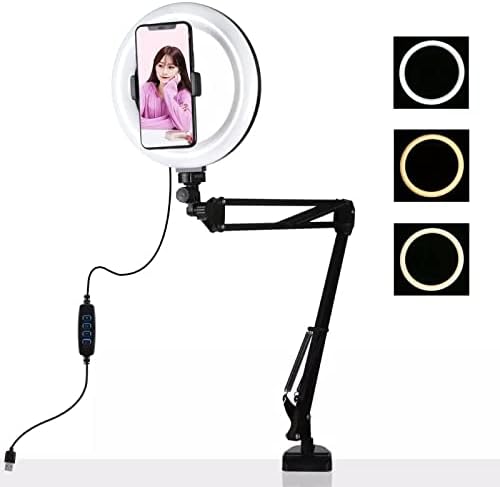 Conjunto de suporte de luz de anel de anel de 6 polegadas BGZDT 20 cm de armazenamento dobrável 360Degrees Cantilever Frame Selfie LIVE LIGH