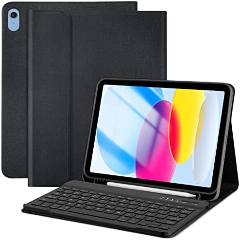 Caixa do teclado Fuwang para iPad 10ª geração 2022, teclado Bluetooth Slim destacável com porta -lápis, teclado