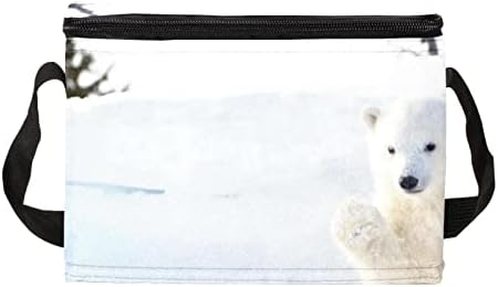 Guerrotkr lancheira Mulheres, lancheira para homens, lancheira feminina, Animals Polar Bear Winter Pattern