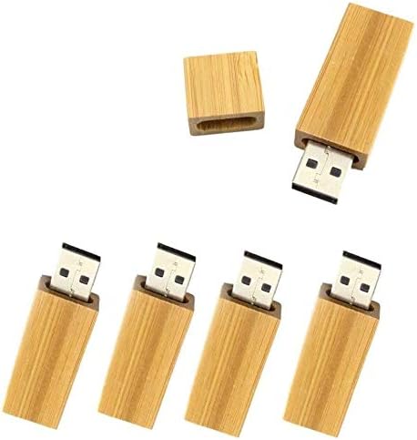 5 pacote retângulo de bambu de bambu 2.0/3.0 unidade flash USB USB Memória de disco USB Stick
