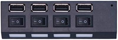 Lhllhl USB 2.0 Hub Splitter Hub Use adaptador de energia 4 Porta Múltipla Expander 2.0 Usb Hub com Switch para PC