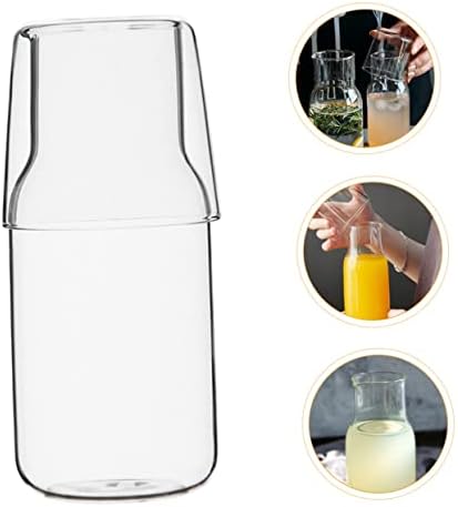 Zerodeko 1 Conjunto uma pessoa bebendo vidro de vidro de chaleira de vidro bebejas de vidro com tampas terrários de vidro com água de cabeceira com vidro de água potável jarra de bebida home suprimento de vinho
