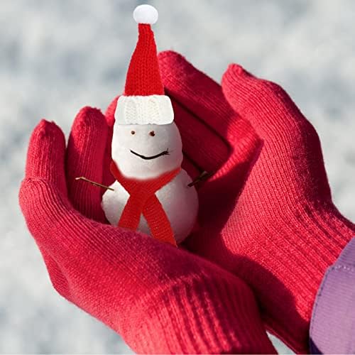 Nuobesty Christmas Ornamentos Mini chapéu para artesanato, chapéu de malha em miniatura de Natal e cachecol para garrafas de vinho decoração de garrafas de Natal Roupas de boneca de boneca Festa de Natal Decorações de Natal Decorações de Natal
