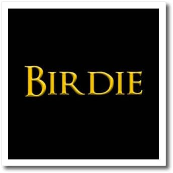 Nome da mulher comum de Birrose Birdie na América. Amarelo em preto. - Ferro em transferências de calor